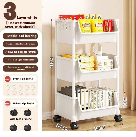 Household Multi-layer Storage Rack With Wheels