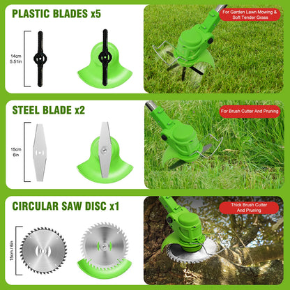 Cordless 2-in-1 Weed Trimmer & Lawn Edger – Brushless Motor, 2 Batteries Included