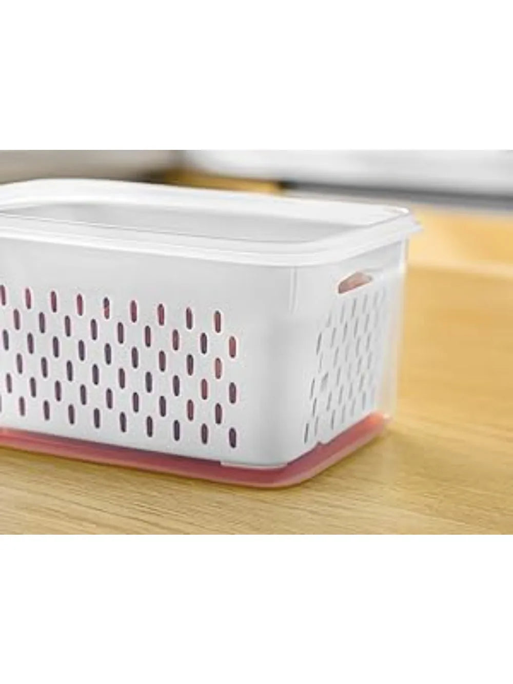 6Set of large-capacity refrigerator fruit preservation containers，Comes with a detachable drain basket，Sealed food storage conta