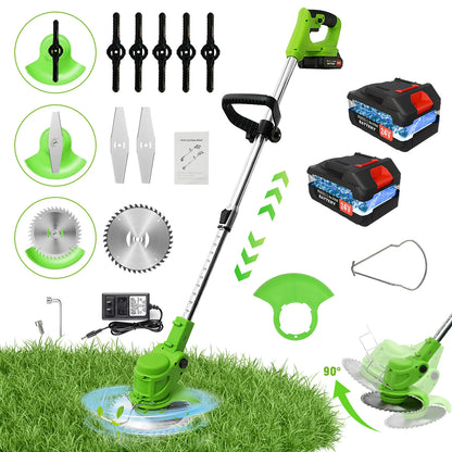 Cordless 2-in-1 Weed Trimmer & Lawn Edger – Brushless Motor, 2 Batteries Included