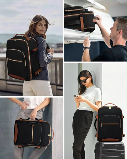 Geestock Minimalist Women's Travel Boarding Backpack Carry On Luggage With 3 Storage Bags Large Capacity Laptop Bag Backpack