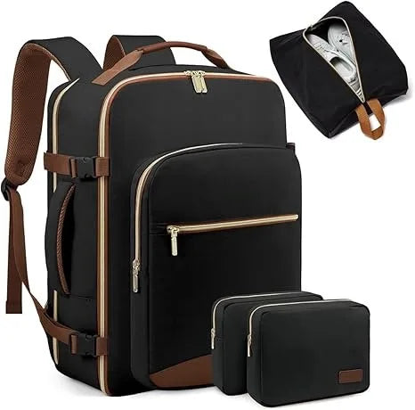 Geestock Minimalist Women's Travel Boarding Backpack Carry On Luggage With 3 Storage Bags Large Capacity Laptop Bag Backpack