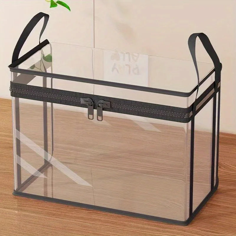 Transparent Storage Boxes with Flip-Top Lid -Large Rectangular Organizer Bins for Books,Clothes,Office-Durable Plastic Organizer