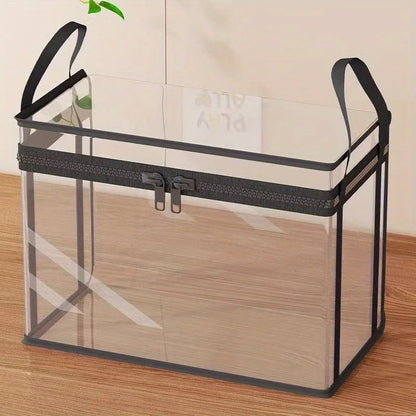 Transparent Storage Boxes with Flip-Top Lid -Large Rectangular Organizer Bins for Books,Clothes,Office-Durable Plastic Organizer
