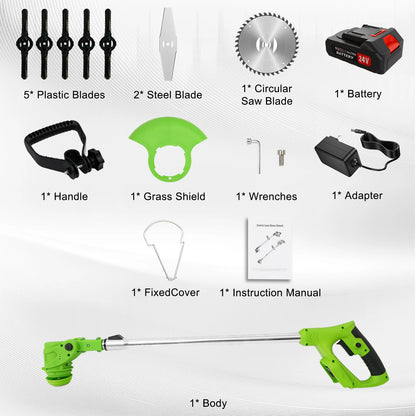 Cordless 2-in-1 Weed Trimmer & Lawn Edger – Brushless Motor, 2 Batteries Included