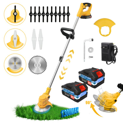 Cordless 2-in-1 Weed Trimmer & Lawn Edger – Brushless Motor, 2 Batteries Included