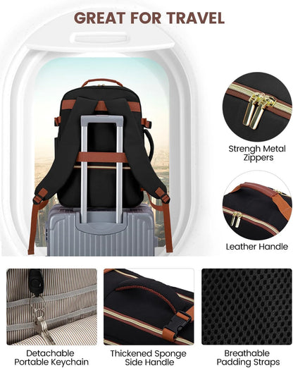 Geestock Minimalist Women's Travel Boarding Backpack Carry On Luggage With 3 Storage Bags Large Capacity Laptop Bag Backpack