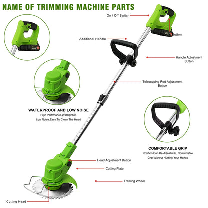Cordless 2-in-1 Weed Trimmer & Lawn Edger – Brushless Motor, 2 Batteries Included