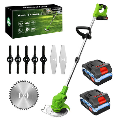 Cordless 2-in-1 Weed Trimmer & Lawn Edger – Brushless Motor, 2 Batteries Included