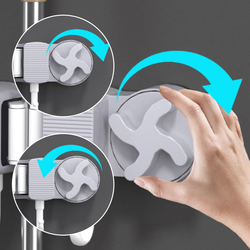 Drill-Free Suction Cup Mop Holder for Bathroom