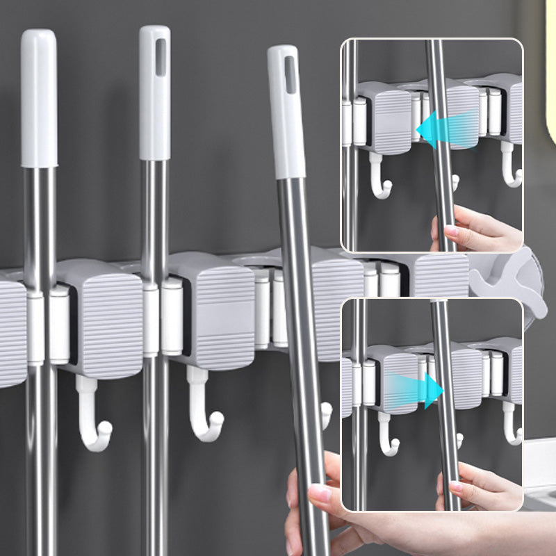 Drill-Free Suction Cup Mop Holder for Bathroom
