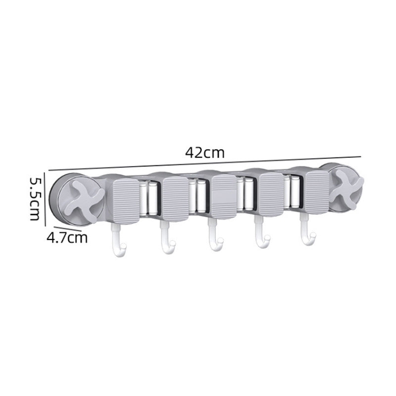 Drill-Free Suction Cup Mop Holder for Bathroom